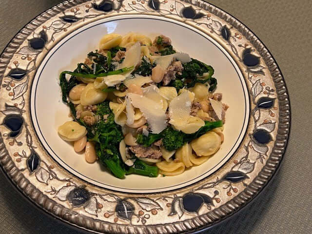 Broccoli Rabe With Orecchiette Italian Sausage and Cannellini Beans