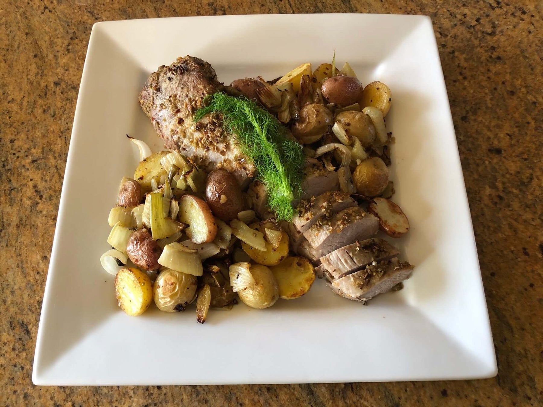 Roasted Pork Tenderloin with Garlic Fennel and Baby Potatoes