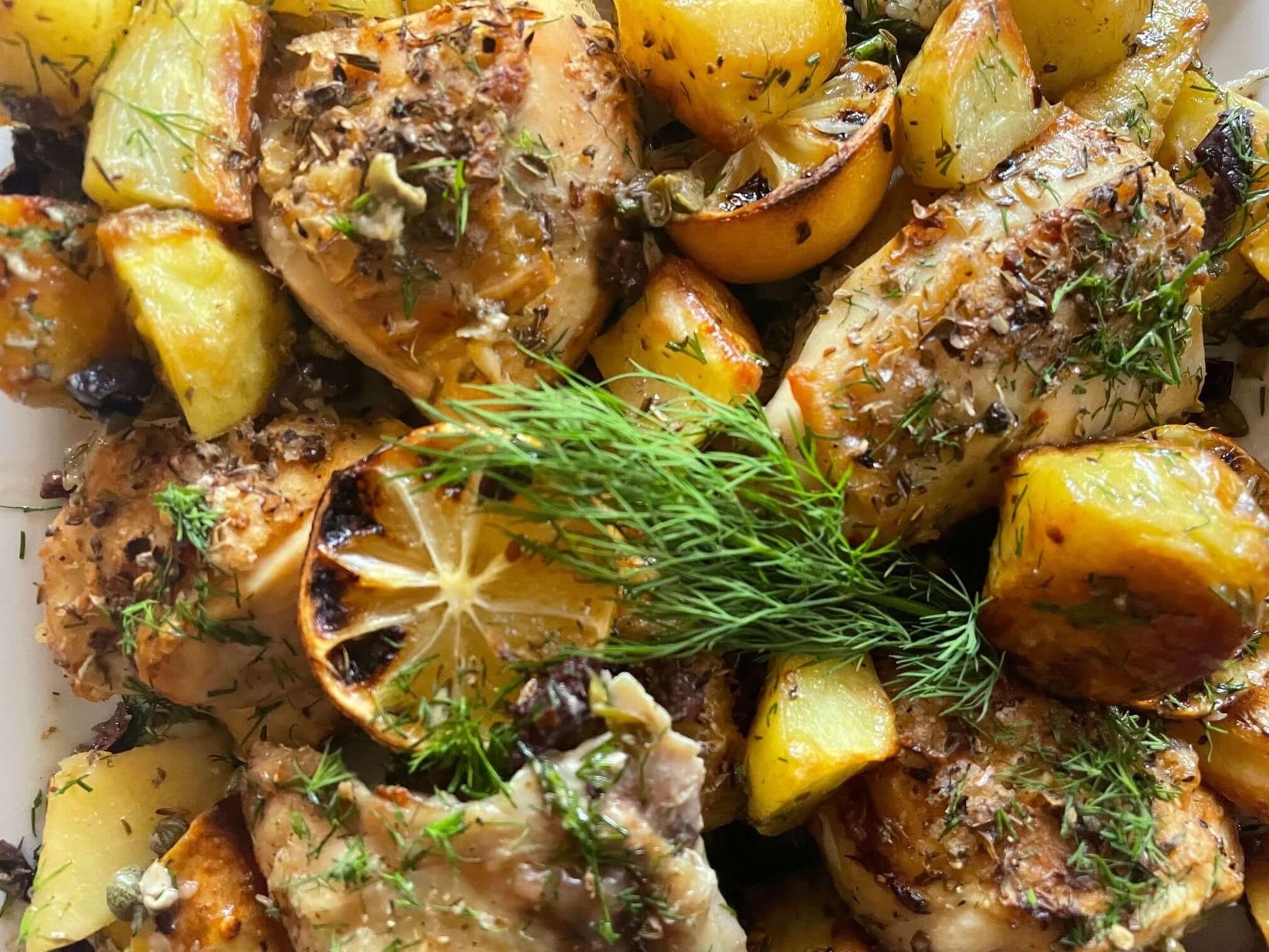 Sheet Pan Greek Garlic and Lemon Chicken